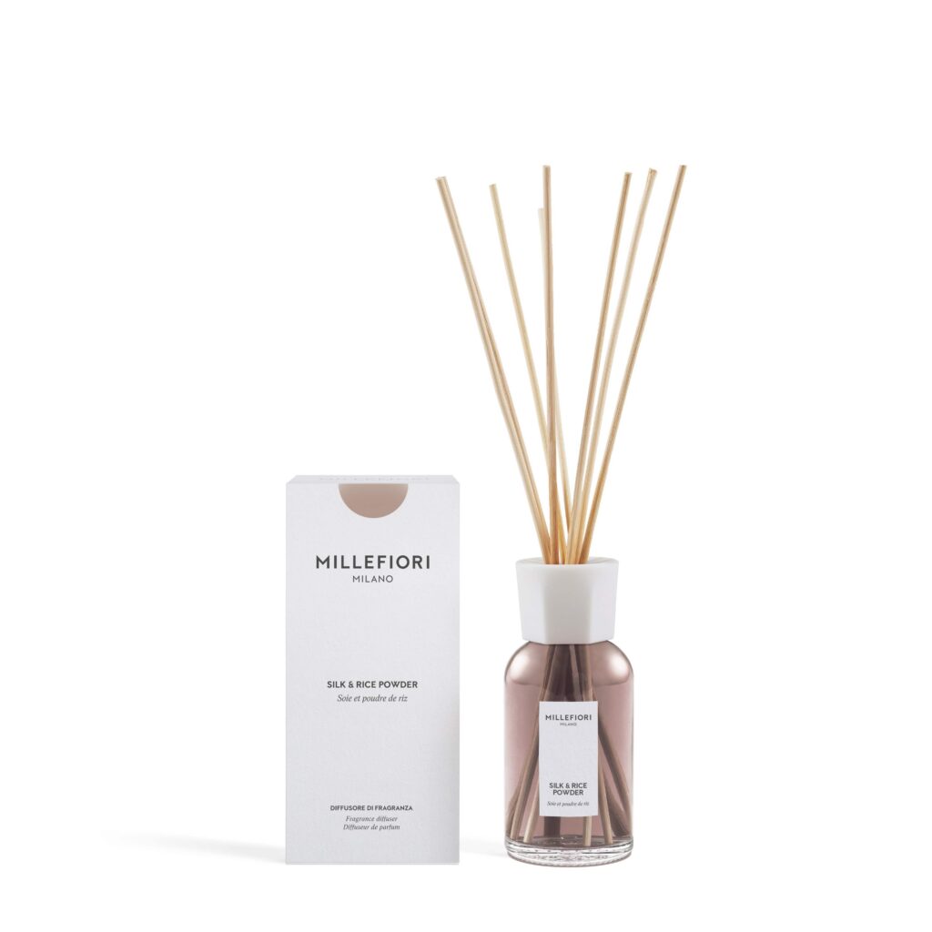 MILLEFIORI MILANO | Geurstokjes Silk & Rice Powder 250ml