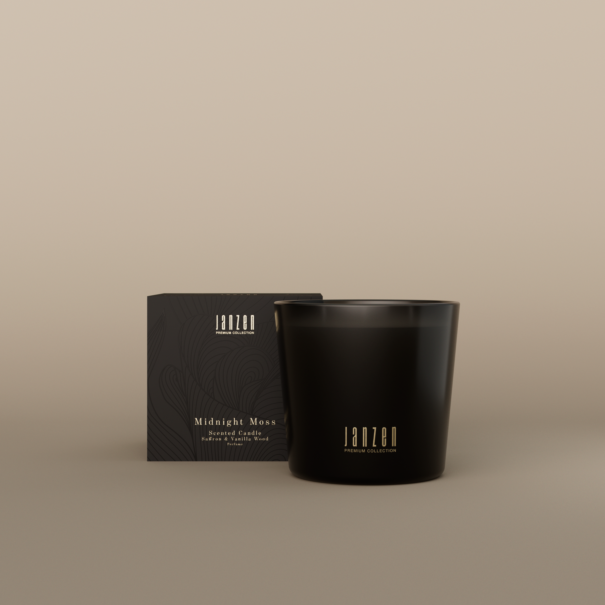 JANZEN | Premium Black Scented Candle Midnight Moss