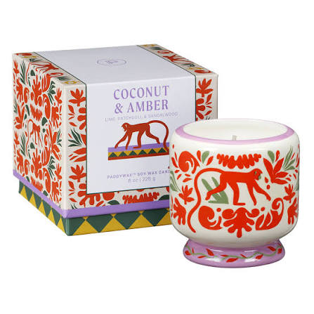 PADDYWAX | Soy Wax Ceramic Candle Jungle 226g Coconut & Amber