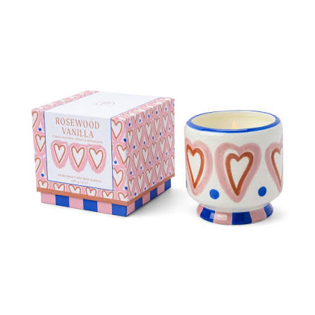 PADDYWAX | Soy Wax Ceramic Candle Hearts 226g Rosewood Vanilla