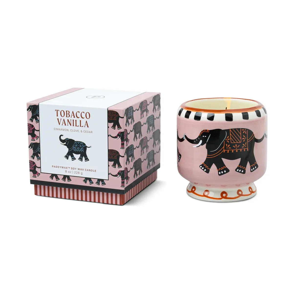 PADDYWAX | Soy Wax Ceramic Candle Elephant 226g Tobacco Vanilla