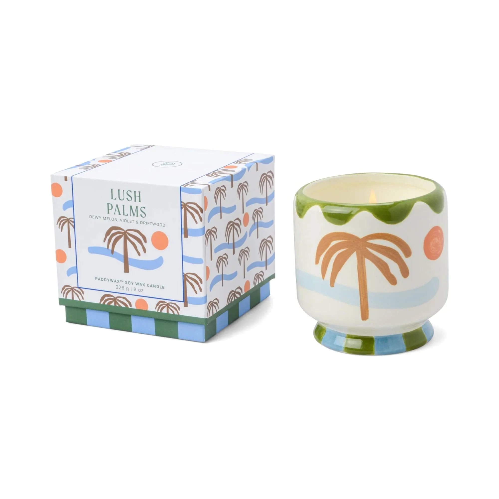 PADDYWAX | Soy Wax Ceramic Candle Palm Tree 226g Lush Palms