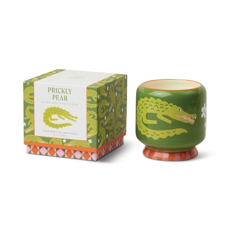 PADDYWAX | Soy Wax Ceramic Candle Crocodile 226g Prickley Pear