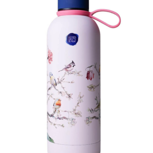 HEINEN DELFTS BLAUW | Waterfles Bosvogels Roze