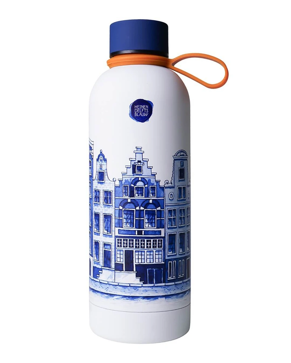 HEINEN DELFTS BLAUW | Waterfles Grachtenpanden - Afbeelding 2