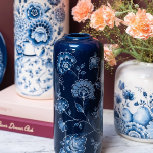 HEINEN DELFTS BLAUW | Cylinder vaas blauw Cabinet des Fleurs
