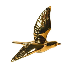 HEINEN DELFTS BLAUW | Wandvogel keramiek Goud 21