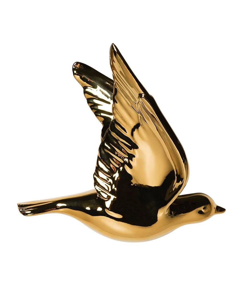 HEINEN DELFTS BLAUW | Wandvogel keramiek Goud 16