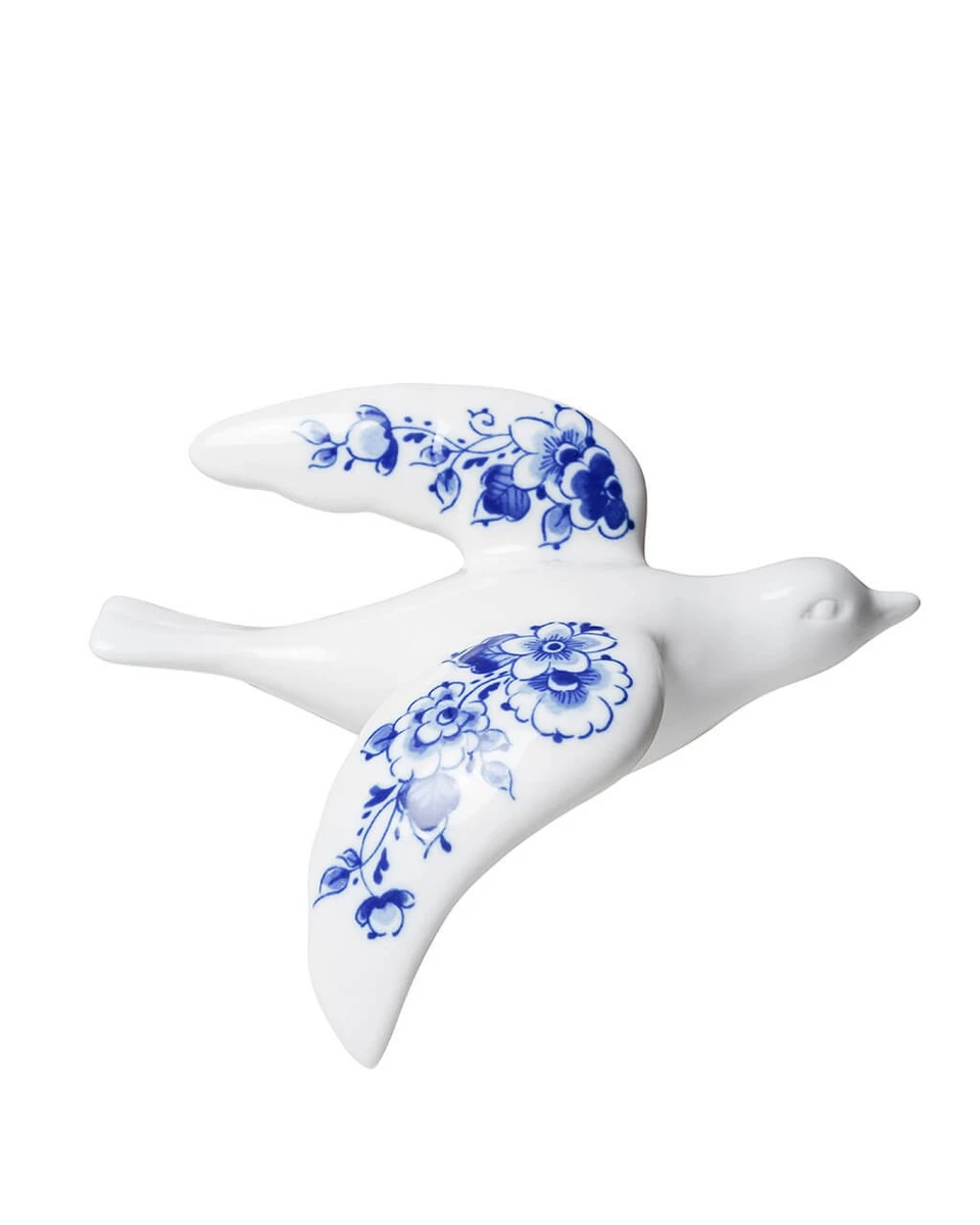 HEINEN DELFTS BLAUW | Wandvogel keramiek Delftsblauw 16 - Afbeelding 2