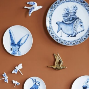 HEINEN DELFTS BLAUW | Wandvogel keramiek Delftsblauw 16