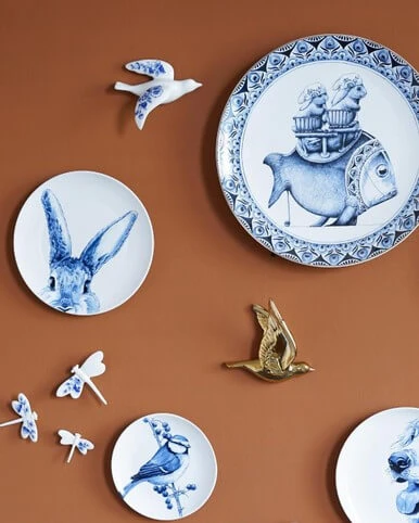HEINEN DELFTS BLAUW | Wandvogel keramiek Delftsblauw 16