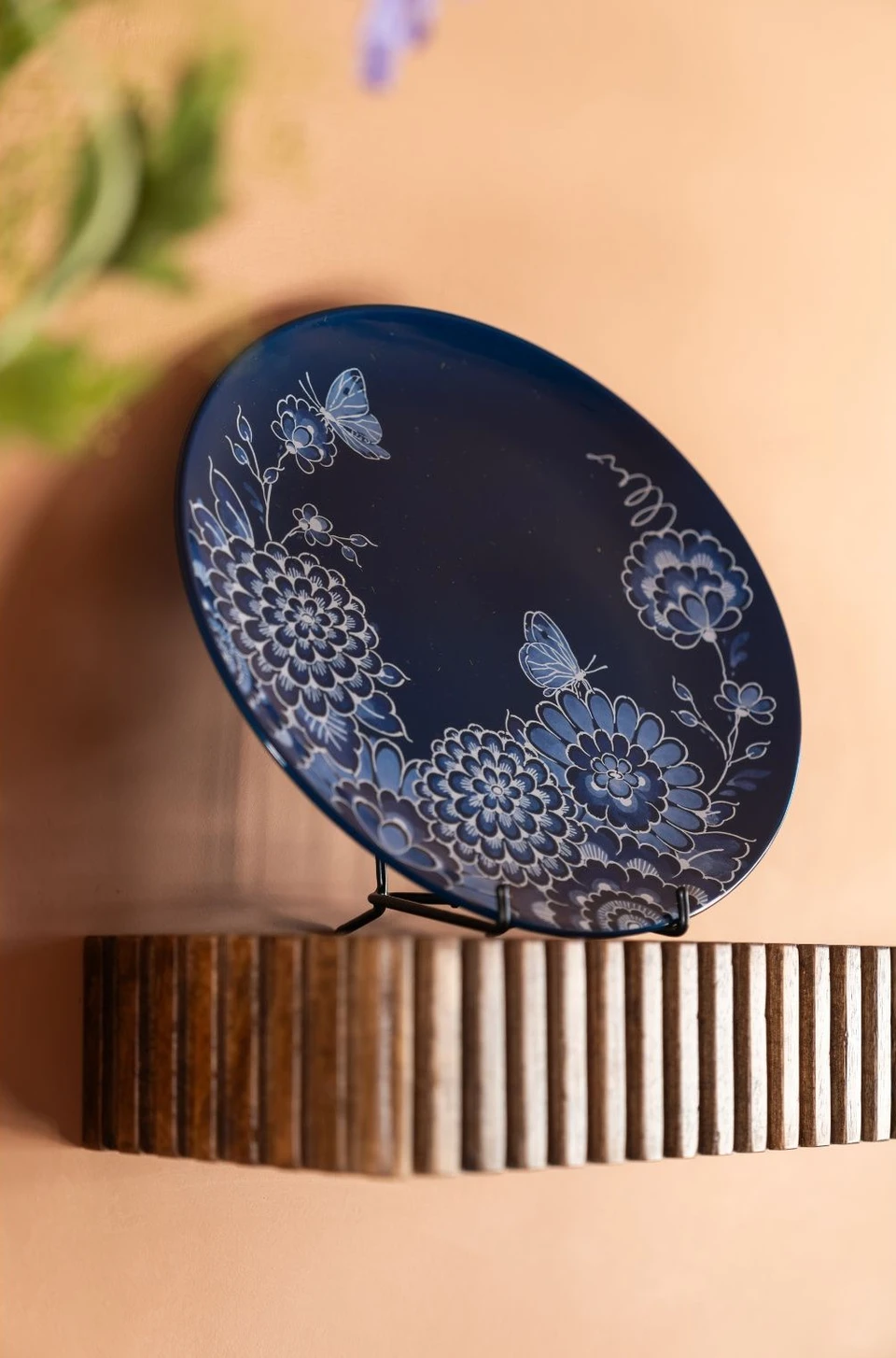 HEINEN DELFTS BLAUW | Wandbord Butterfly Blue - Afbeelding 2