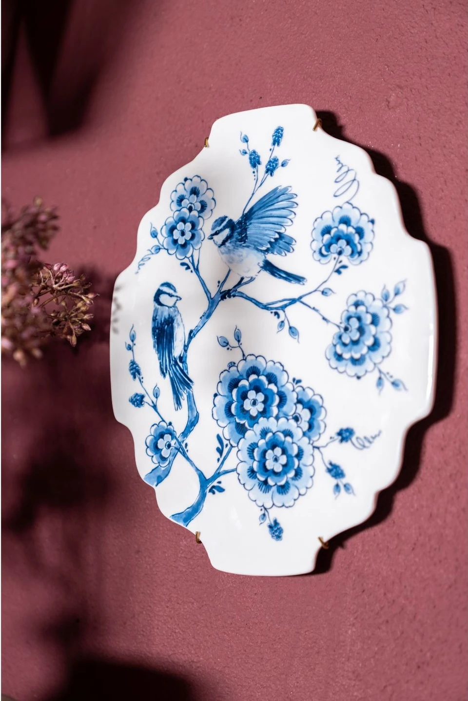 HEINEN DELFTS BLAUW | Applique Vogels Cabinet des Fleurs - Afbeelding 2