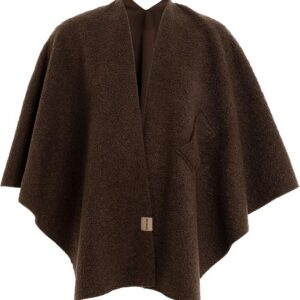 KNIT FACTORY | Omslagvest Lina Dark Brown