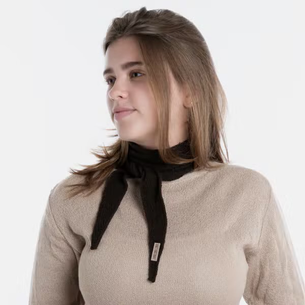 KNIT FACTORY | Sjaaltje Sana Dark Brown - Afbeelding 3